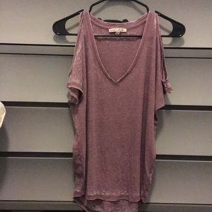 Express cold shoulder v-neck t-shirt